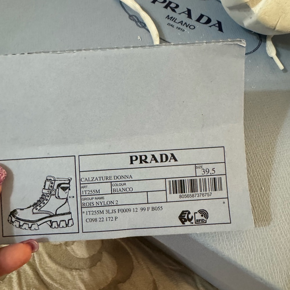 Prada White monolith Boots includes box and original stuffing paper.Kept in box - Picture 4 of 5